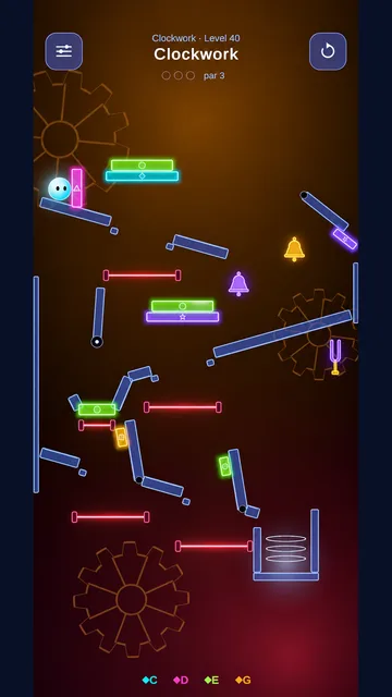 A level with gears and glass planks
