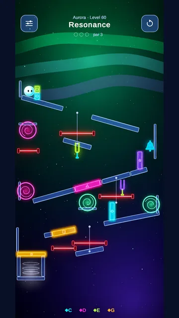 A level with portals and tuning forks